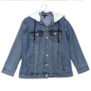 Forever 21 | Denim Jacket | Detachable Hood | Retro | Denim | Winter | Trendy |